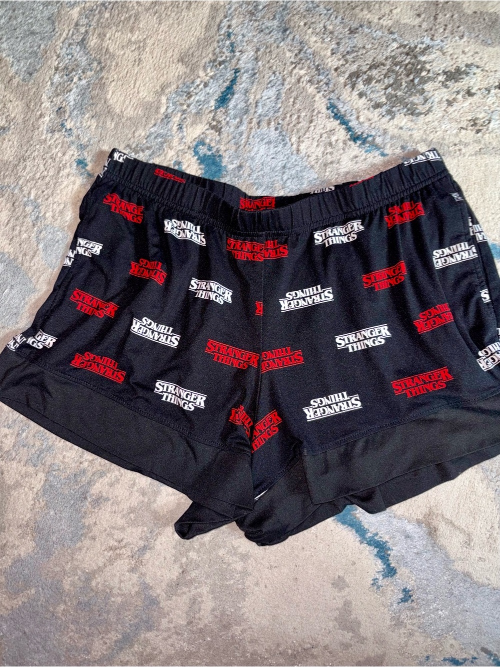 Stranger Things Black Logo Lounge Shorts